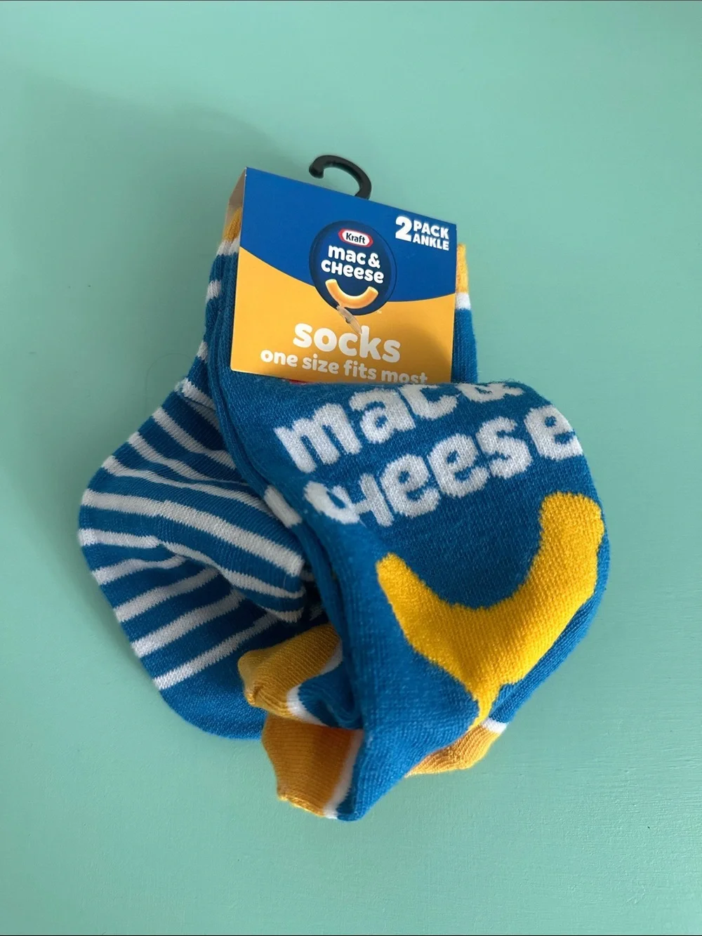 Odd Sox-Kraft Mac&Cheese-2 pack of a novelty ankle socks-new-originally packed